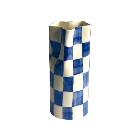 Checker Pinched Vase