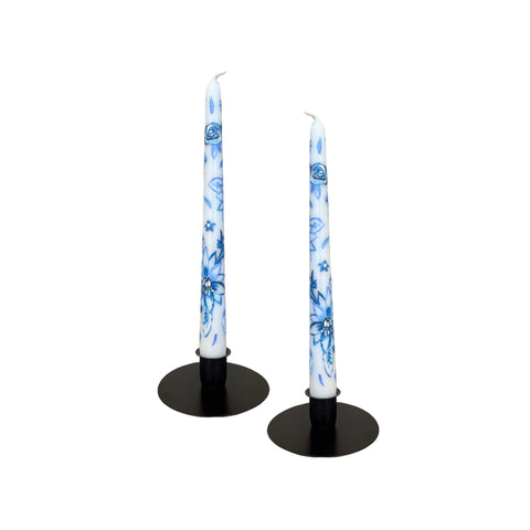 Delft Hand Painted Taper Candles