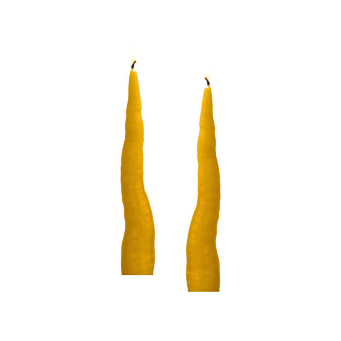 Carrot Beeswax Tapers Pair