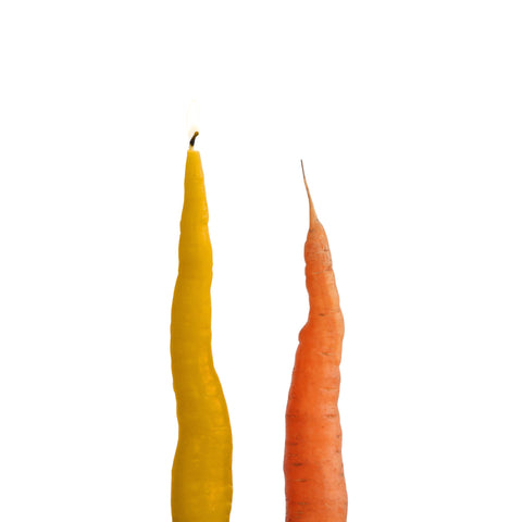 Carrot Beeswax Tapers Pair