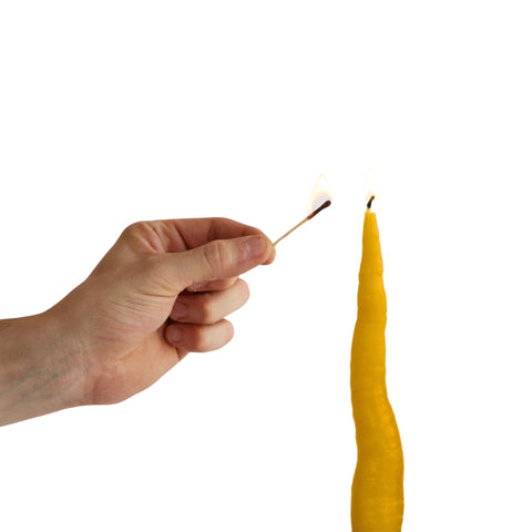 Carrot Beeswax Tapers Pair