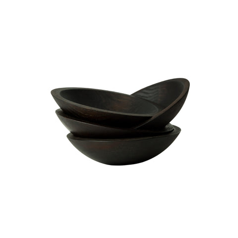 Round Ebonized Oak Bowl