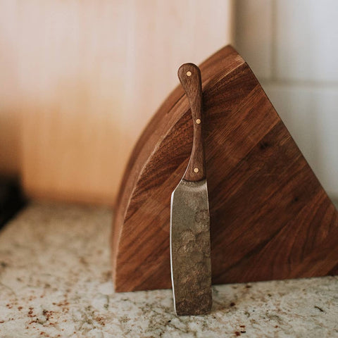 Cheese Block with Hand Forged Knife