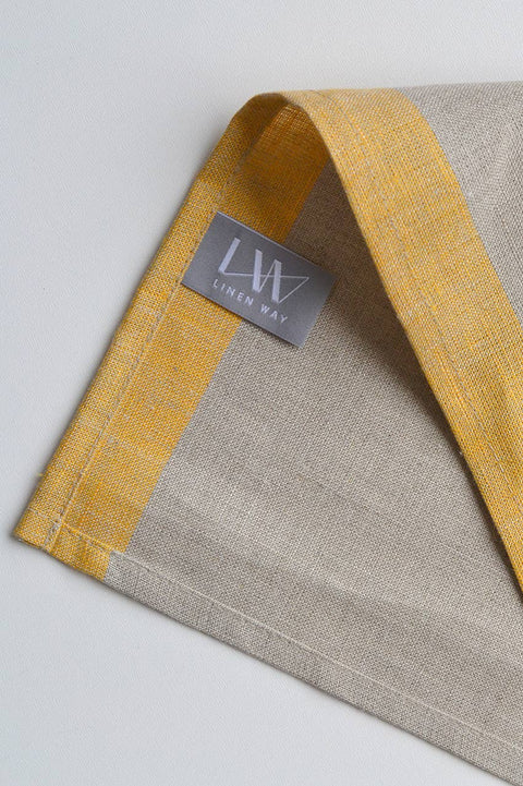 Linen Tea Towel with Gold Edge