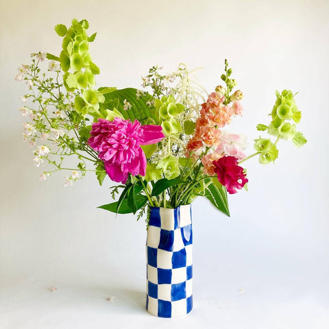Checker Pinched Vase