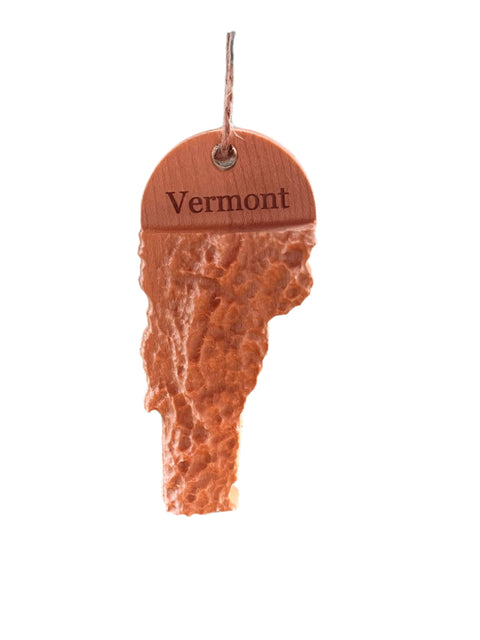 Vermont Topographical Wood Ornament