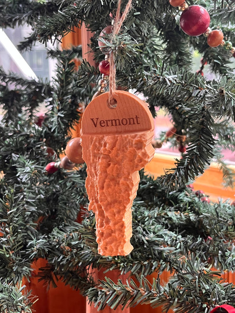 Vermont Topographical Wood Ornament