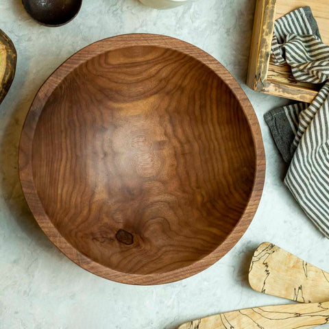 Round Black Walnut Bowl