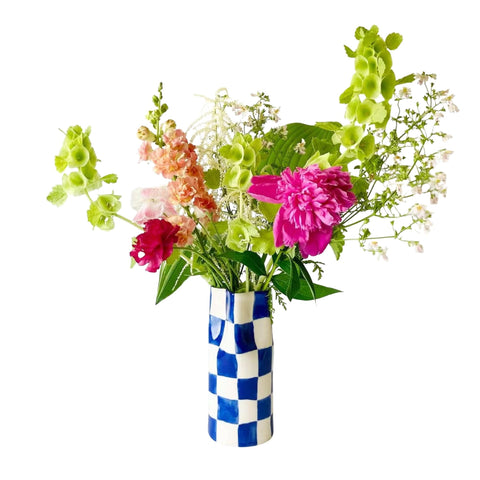 Checker Pinched Vase