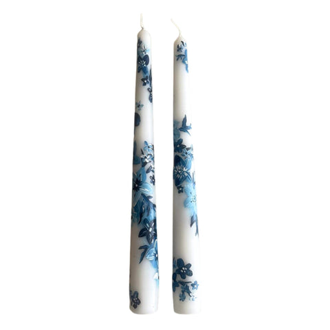 Delft Hand Painted Taper Candles
