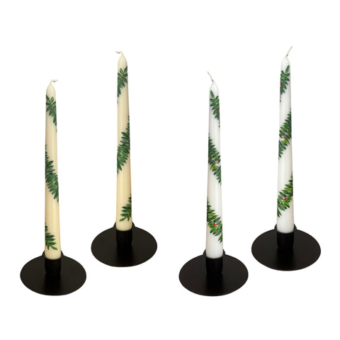 Fern + Berry Hand Painted Taper Candles