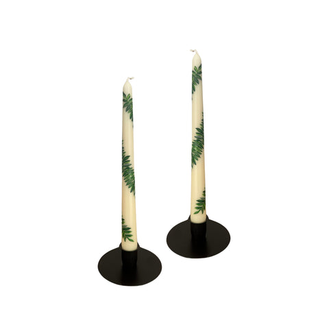 Fern + Berry Hand Painted Taper Candles