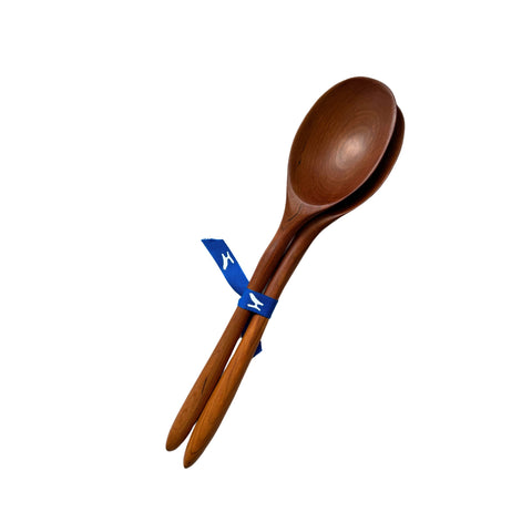 Pair Wood Serving Spoons