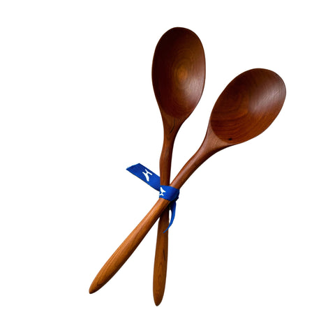 Pair Wood Serving Spoons