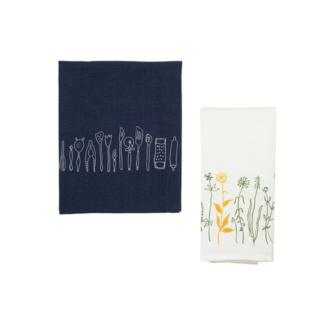 Printed Linen + Cotton Tea Towel