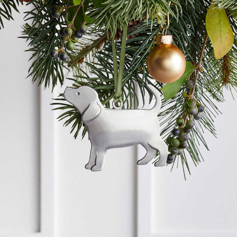 Pewter Puppy Ornament