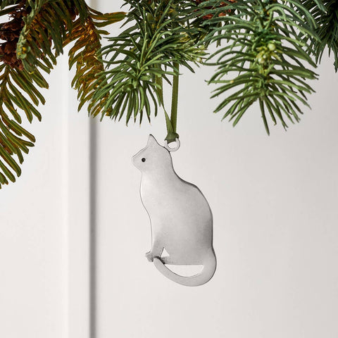 Pewter Cat Ornament