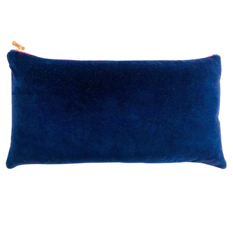 Navy Cotton Velvet Pillow